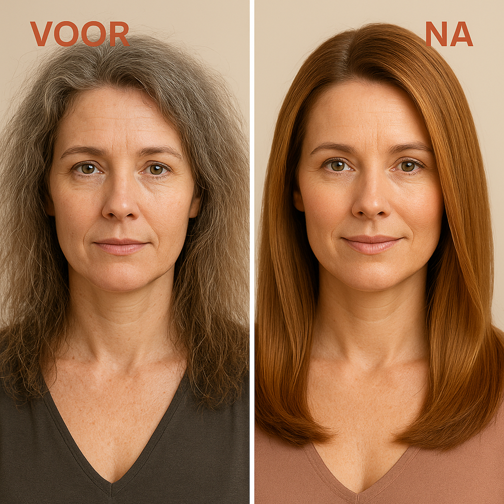 Voor en na SalonGlans — van pluizig naar glanzend