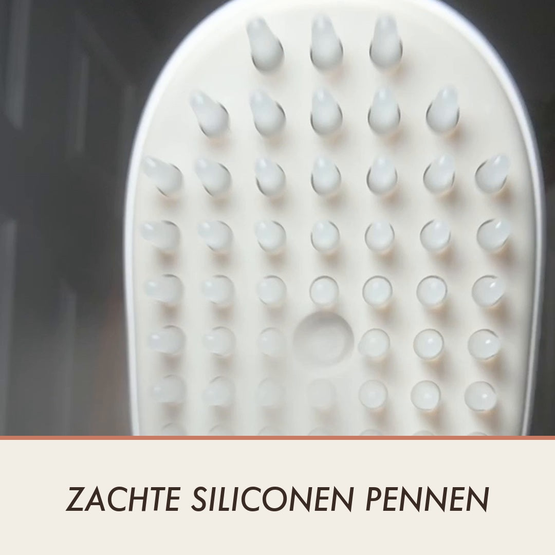 Zachte siliconen pennen van de borstelkop van dichtbij
