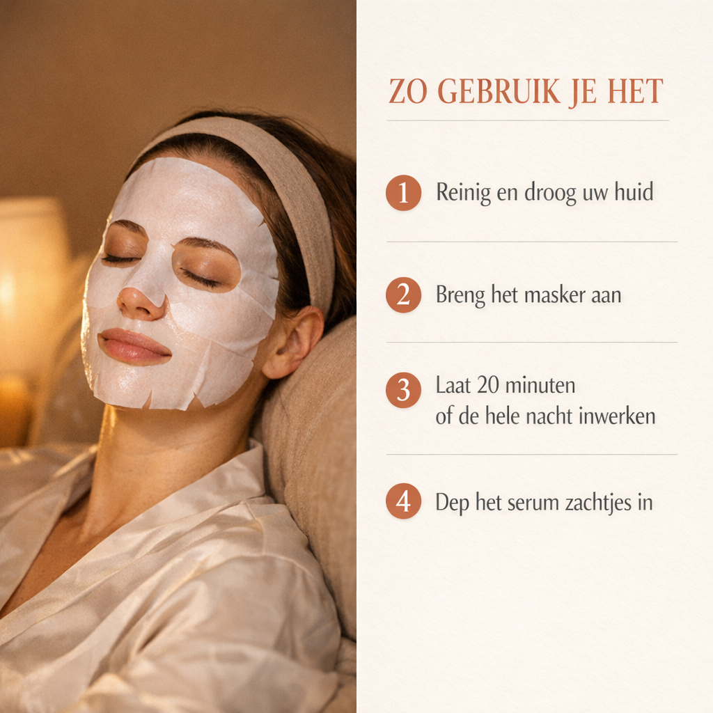 Zo gebruik je het NachtGlow masker — stappenplan